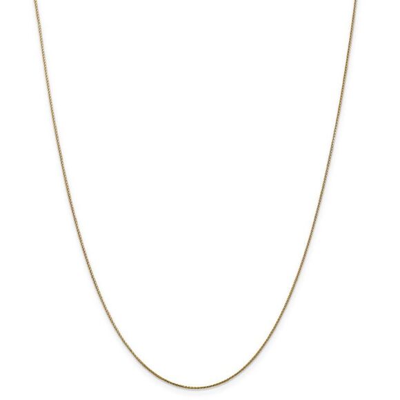 0.65mm, 14k Yellow Gold, Diamond Cut Spiga Chain Necklace, 18 Inch - Picture 3 of 8